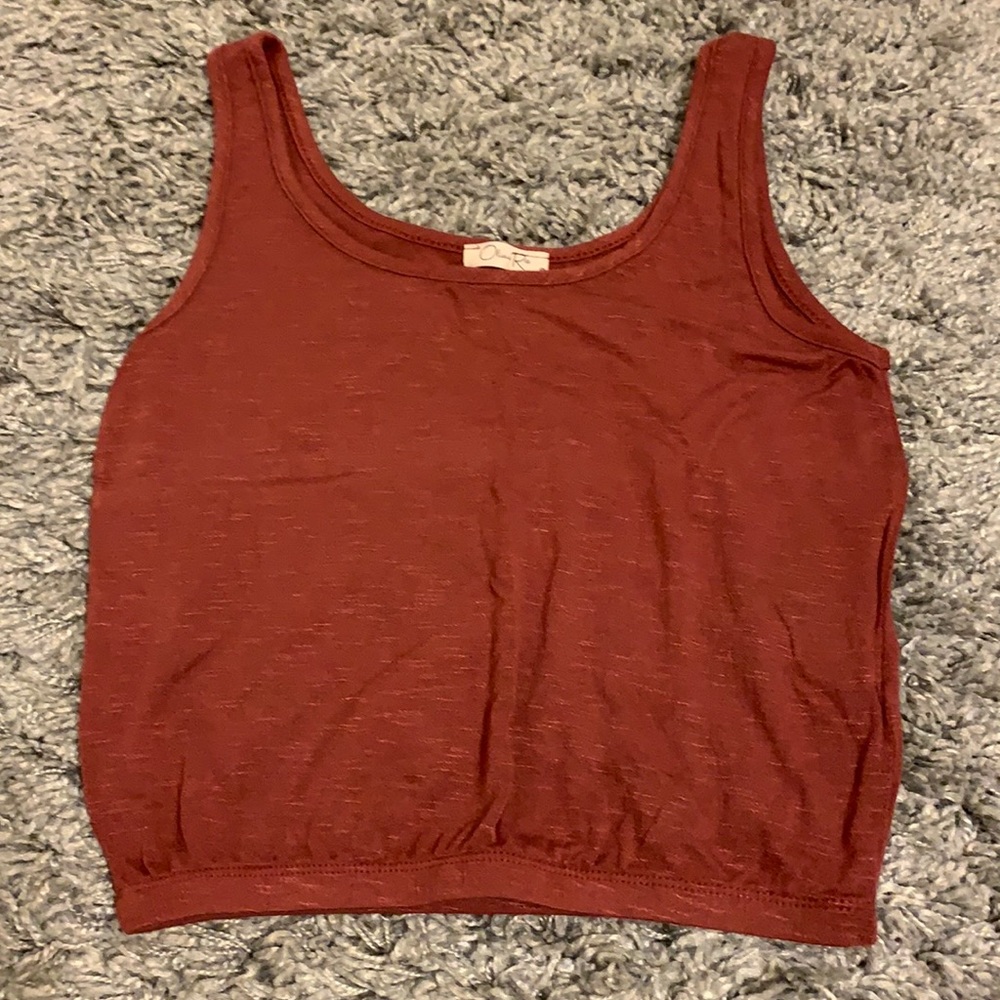 Cropped Burgundy Tank Top